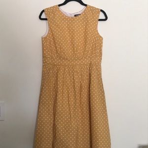 Yellow and white polka dot dress